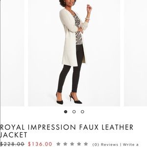 Nic & Zoe ROYAL IMPRESSION FAUX LEATHER JACKET NWT